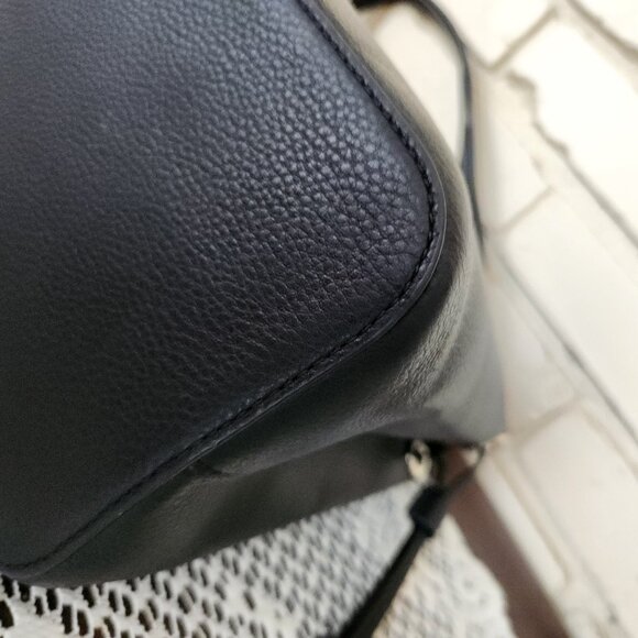 Like New Kate Spade NY Marti Black Bucket Leather Shoulder Bag - Picture 10 of 13